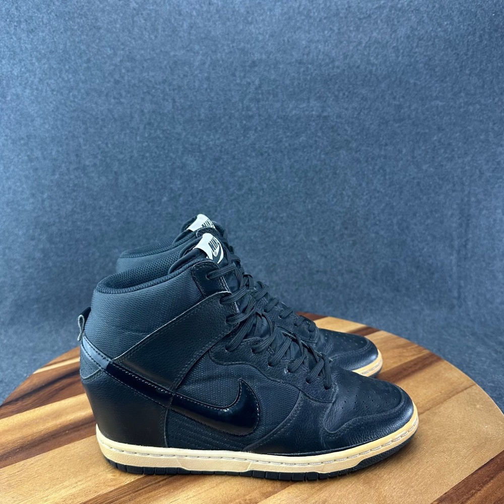 Nike Black Wedge High-Top Sneakers with Off-White Sole